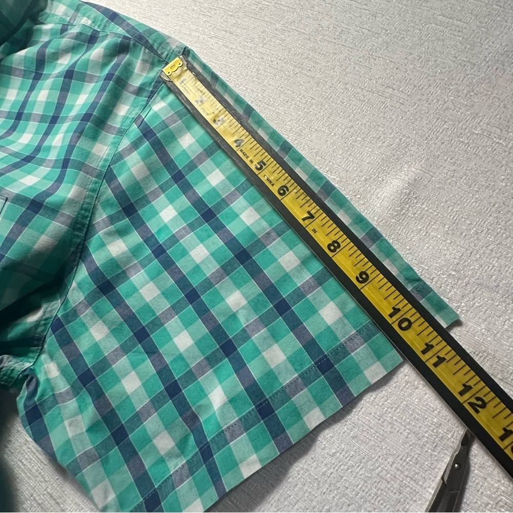 Chaps Easy Care Men's Blue and Green Checkered Shirt 3XL - Picture 9 of 14